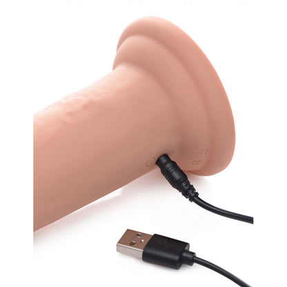7X Inflatable and Vibrating Remote Control Silicone Dildo
