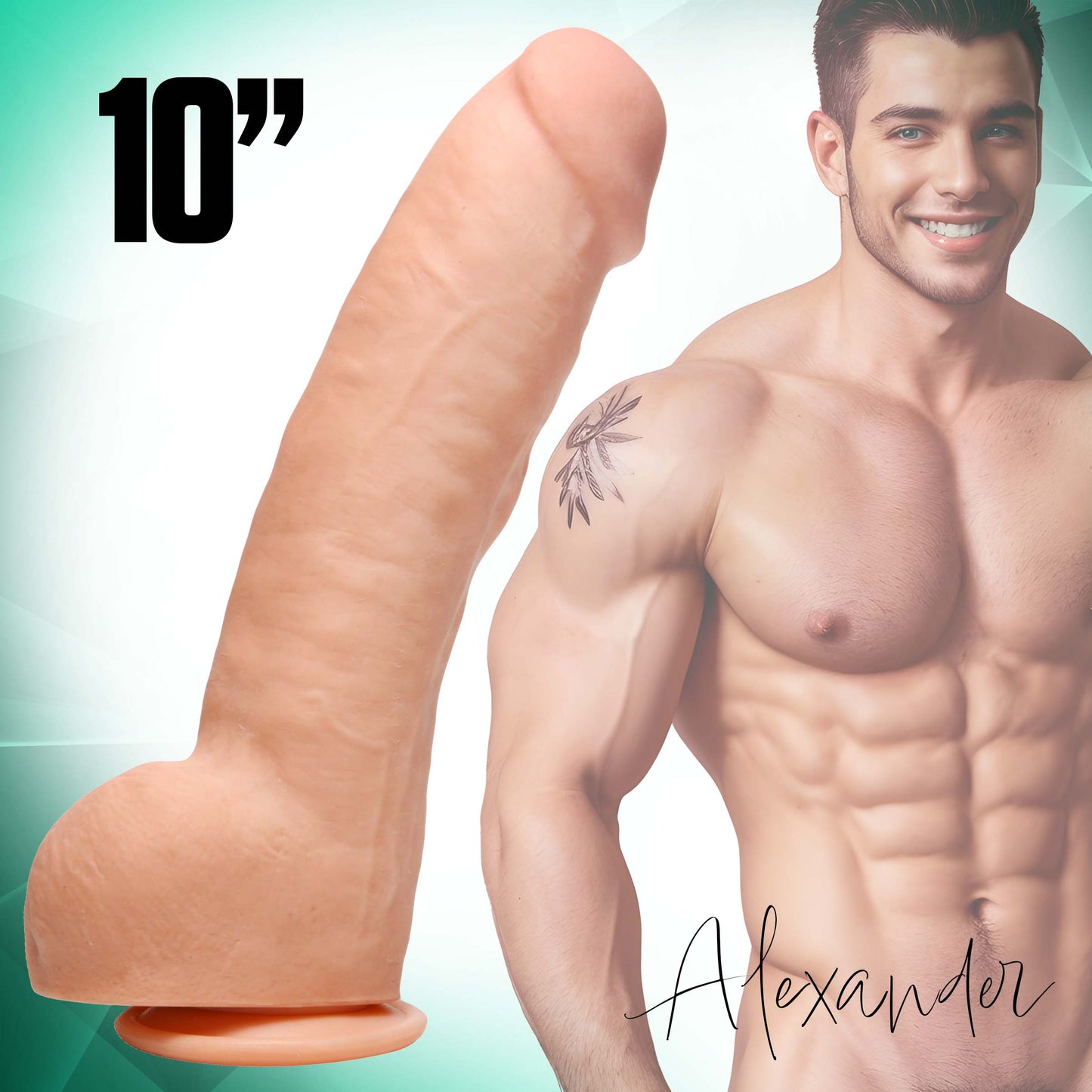 Annihilating Alexander Huge 10" Realistic Dual-Density Cock