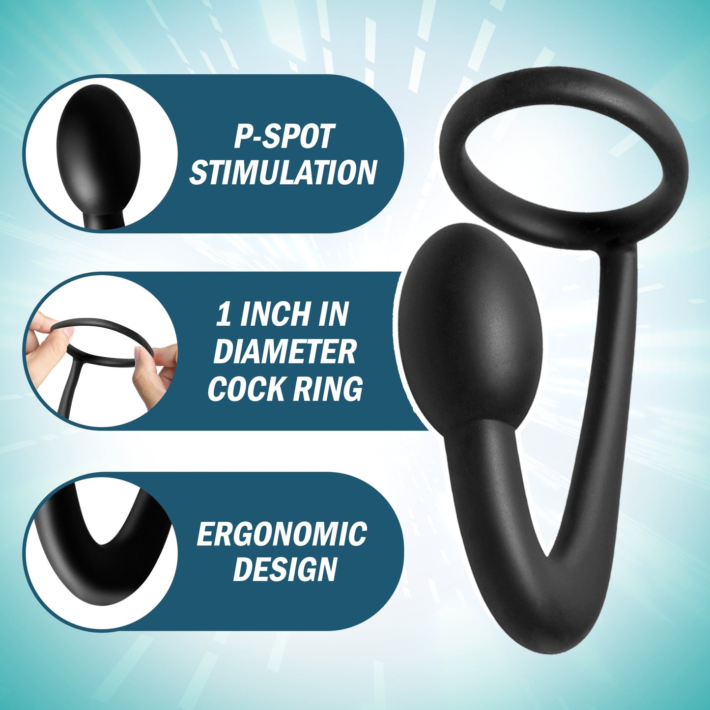 The Explorer Silicone Cock Ring and Prostate Plug