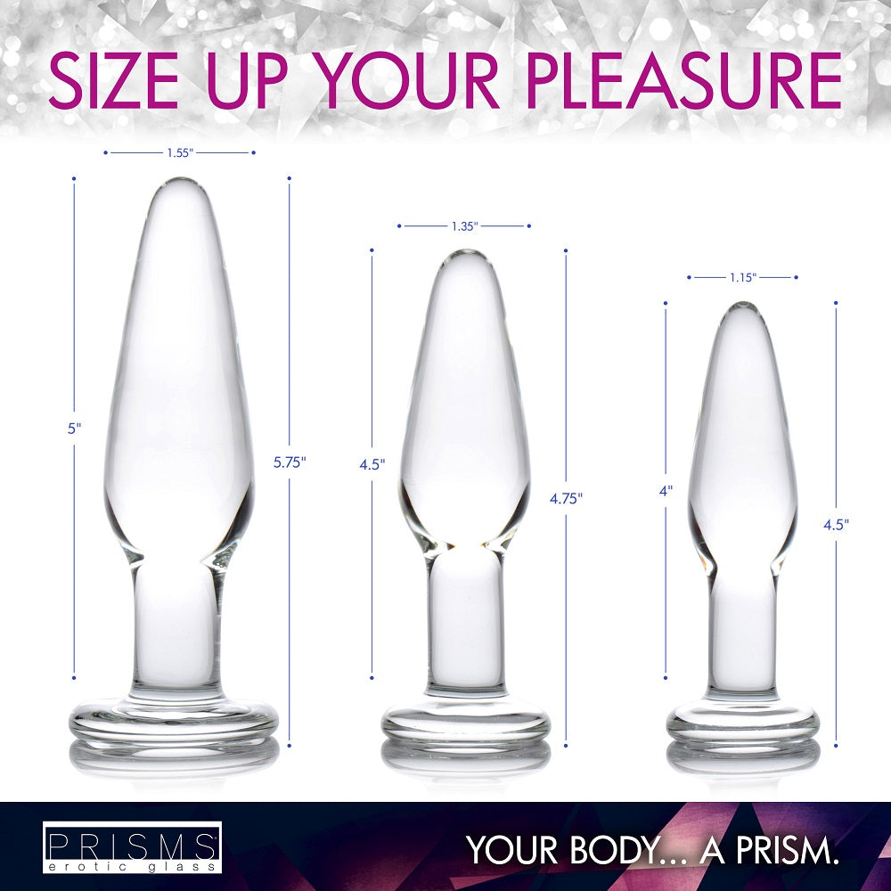 3pc Dosha Glass Anal Plug Kit