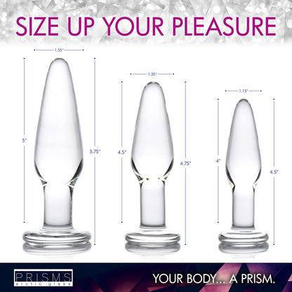 3pc Dosha Glass Anal Plug Kit