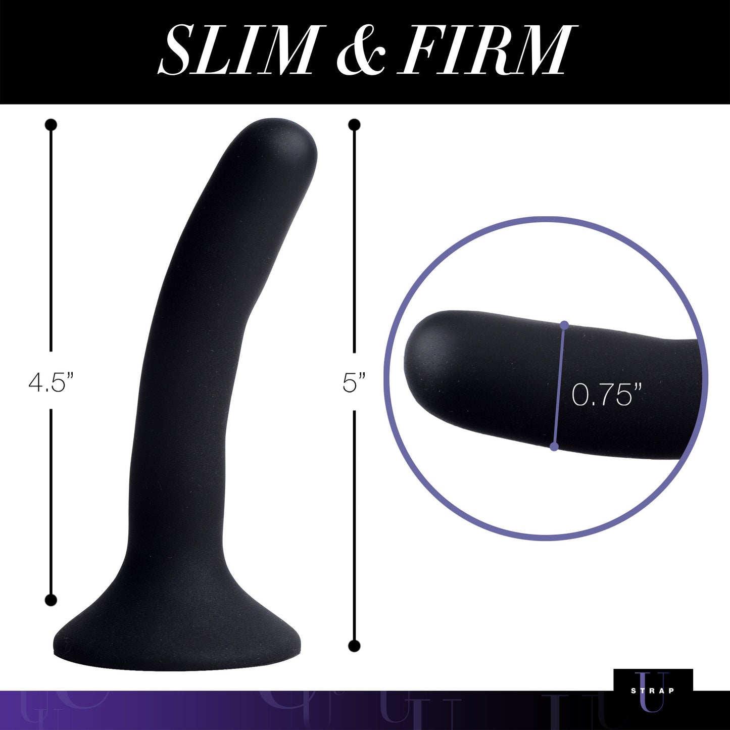 Black Silicone Dildo - Small