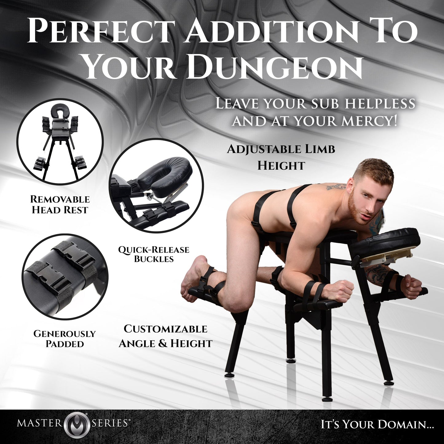 Obedience Extreme Sex Bench with Restraint Straps