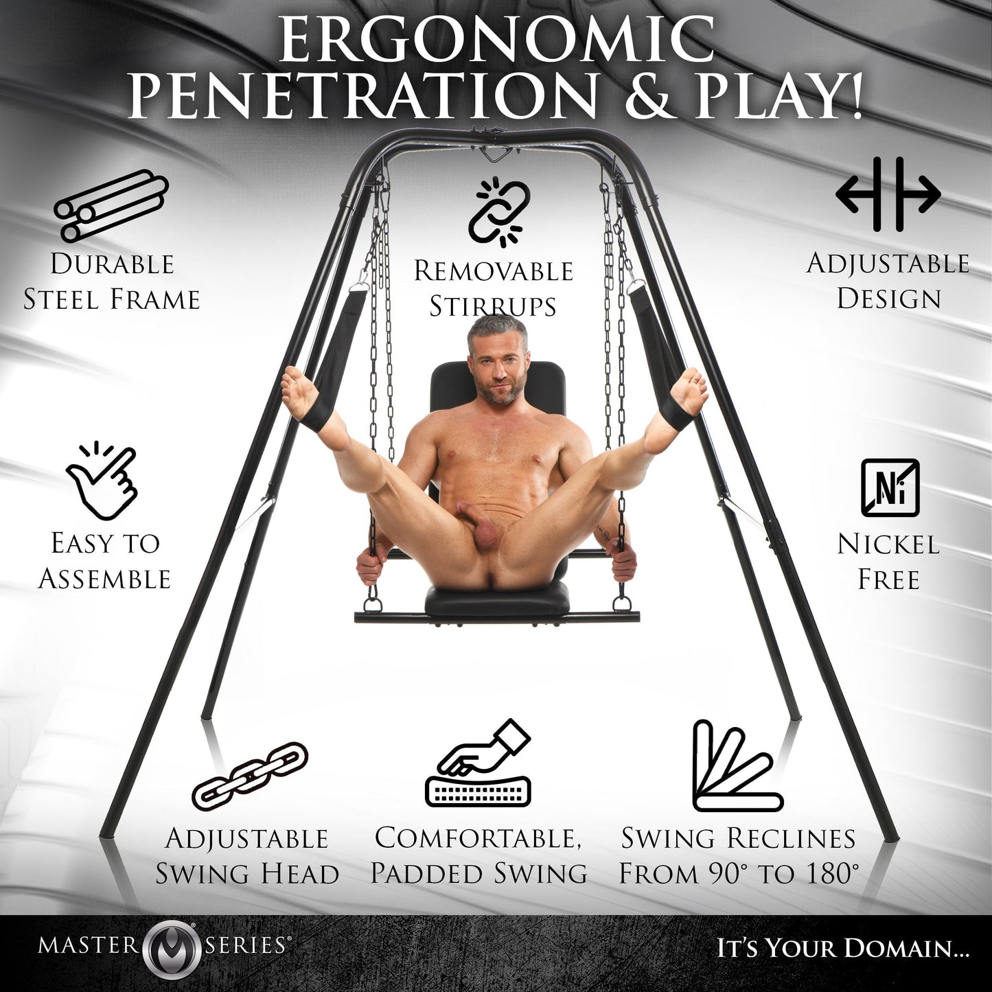 Throne Adjustable Sex Swing with Stand