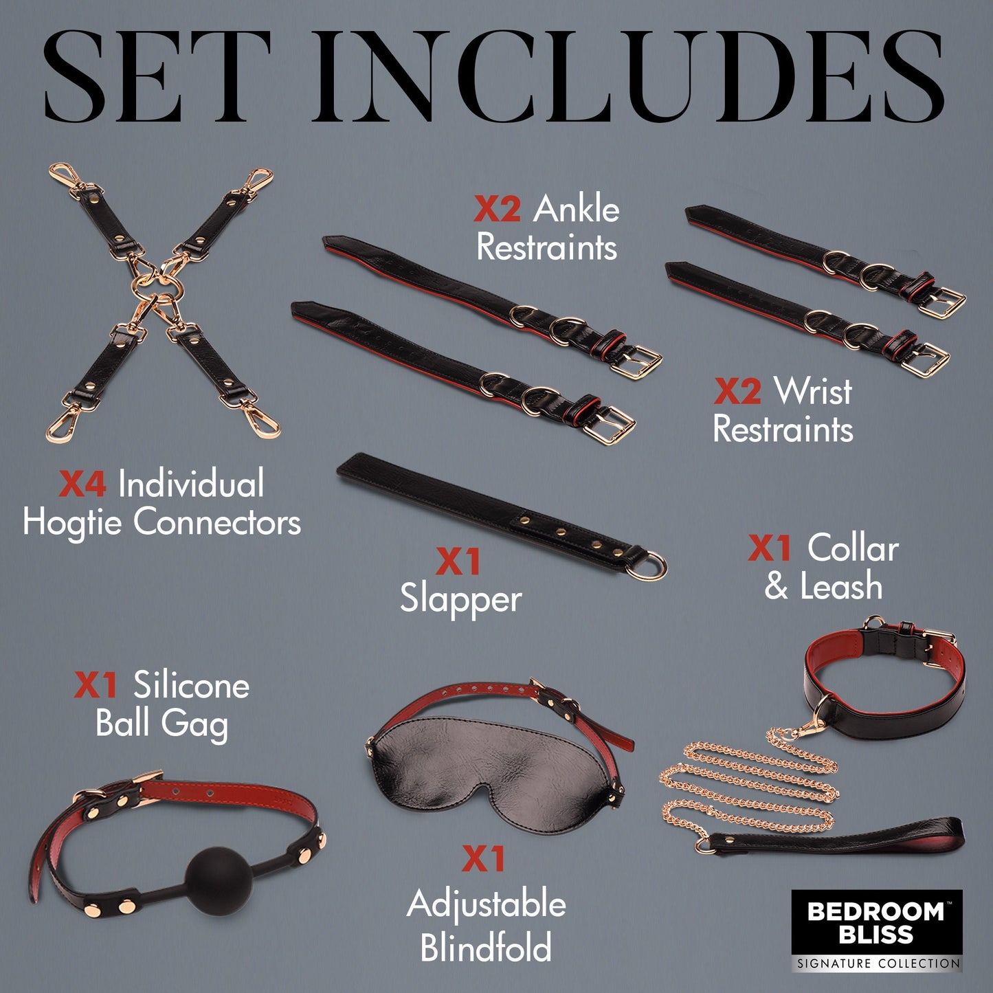 Lover's 9pc Deluxe Bondage Set