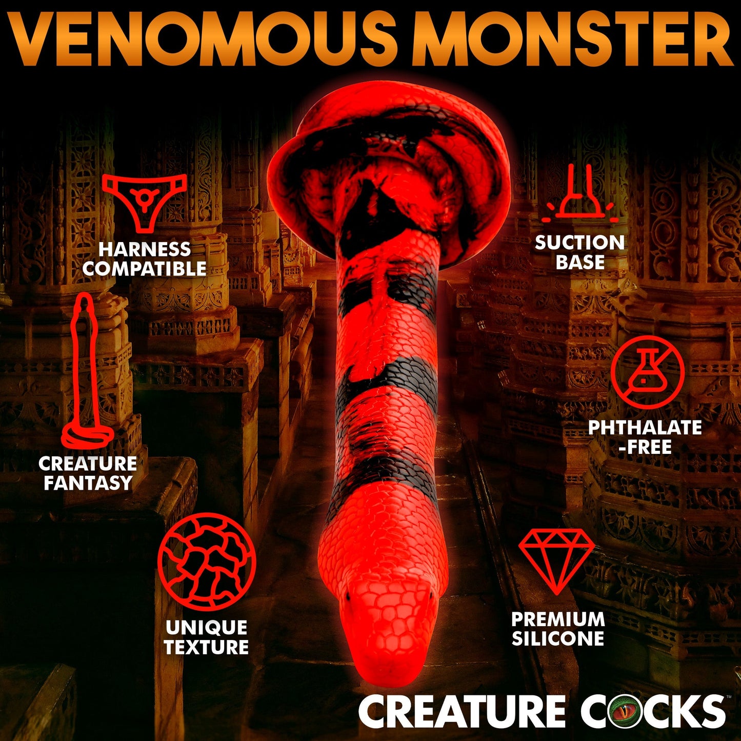 Giant King Cobra Silicone Dildo