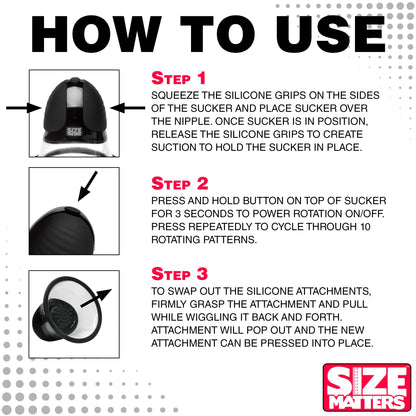 10X Rotating Nipple Suckers with 4 Attachments