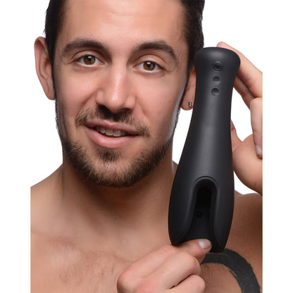 10X Vibrating Silicone Masturbator Stroker