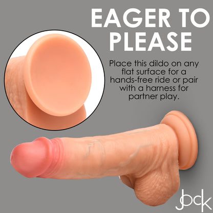 8 Inch Real Skin Silicone Dildo with Balls