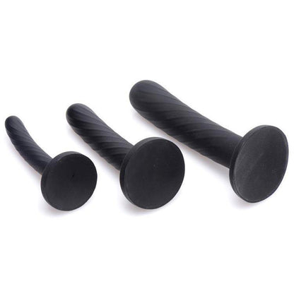 3 Piece Silicone Strap-On Set - Black