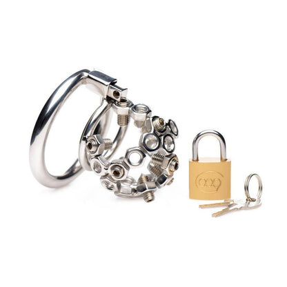 Bolted Chastity Cage with Spikes