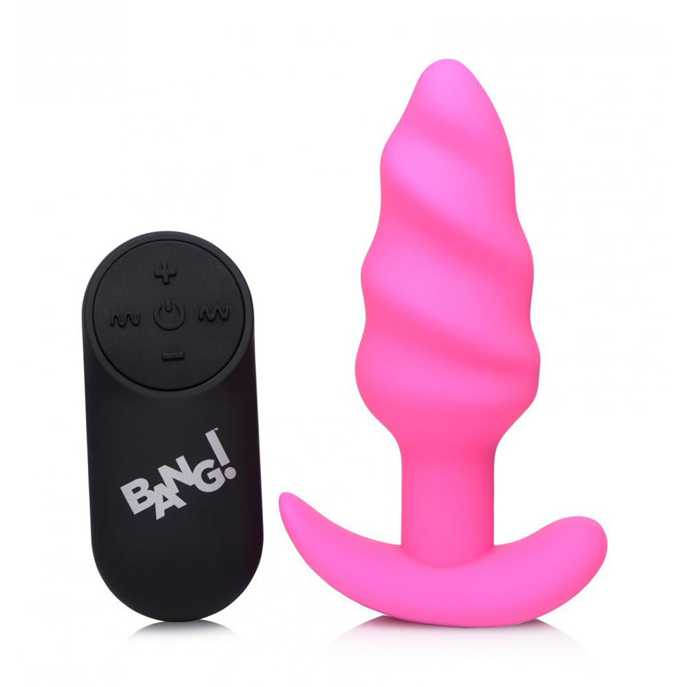 Remote Control 21X Vibrating Silicone Swirl Butt Plug
