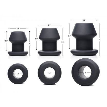 Gape-Grommets 3 Piece Hollow Silicone Anal Dilator Set