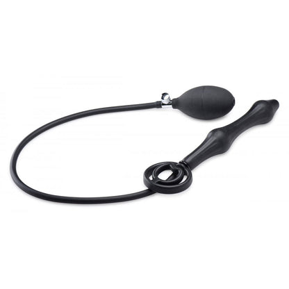 Devils Rattle Inflatable Silicone Anal Plug with Cock and Ball Ring