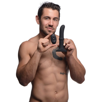 Sliding Shaft Silicone Anal Vibrating Plug