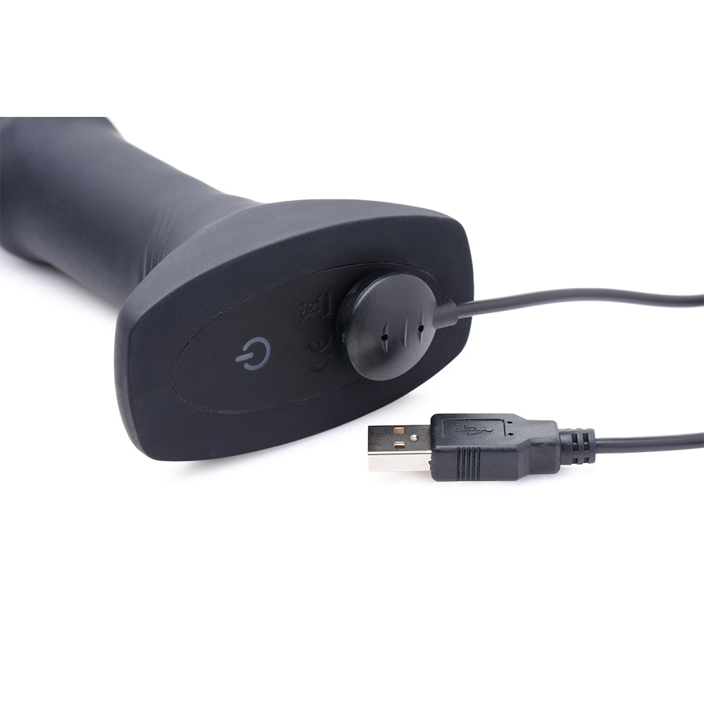 Sliding Shaft Silicone Anal Vibrating Plug