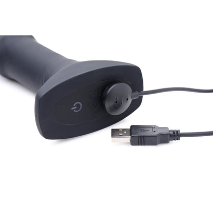 Sliding Shaft Silicone Anal Vibrating Plug