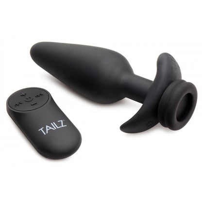 Interchangeable 10X Vibrating Silicone Anal Plug with Remote