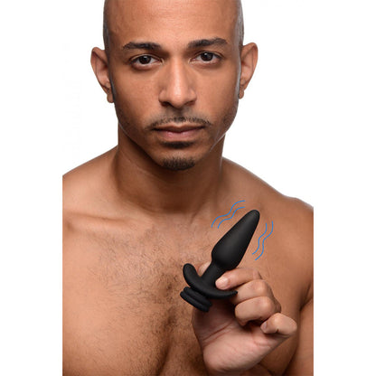 Interchangeable 10X Vibrating Silicone Anal Plug with Remote
