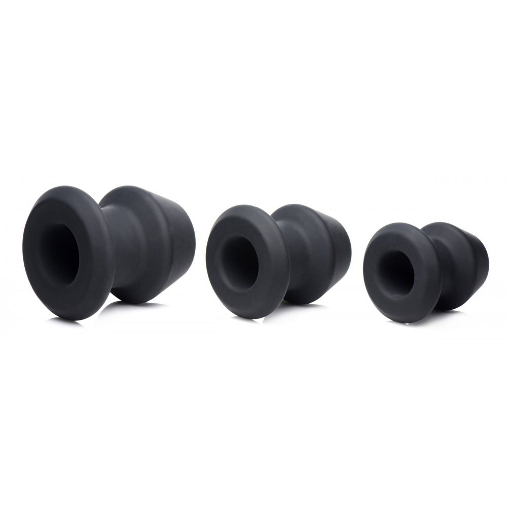 Gape-Grommets 3 Piece Hollow Silicone Anal Dilator Set