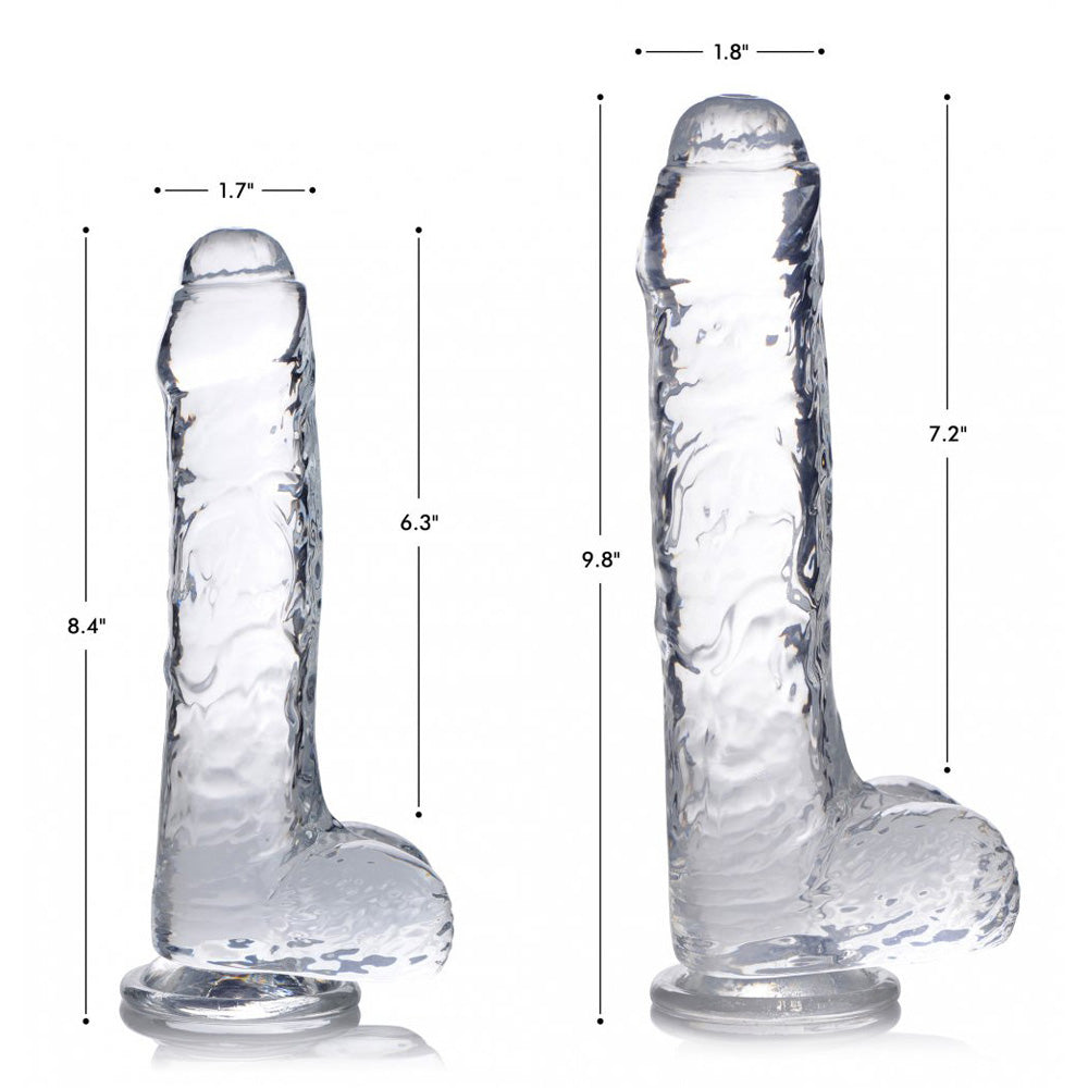 Slim C-Thru Clear Dildo with Balls
