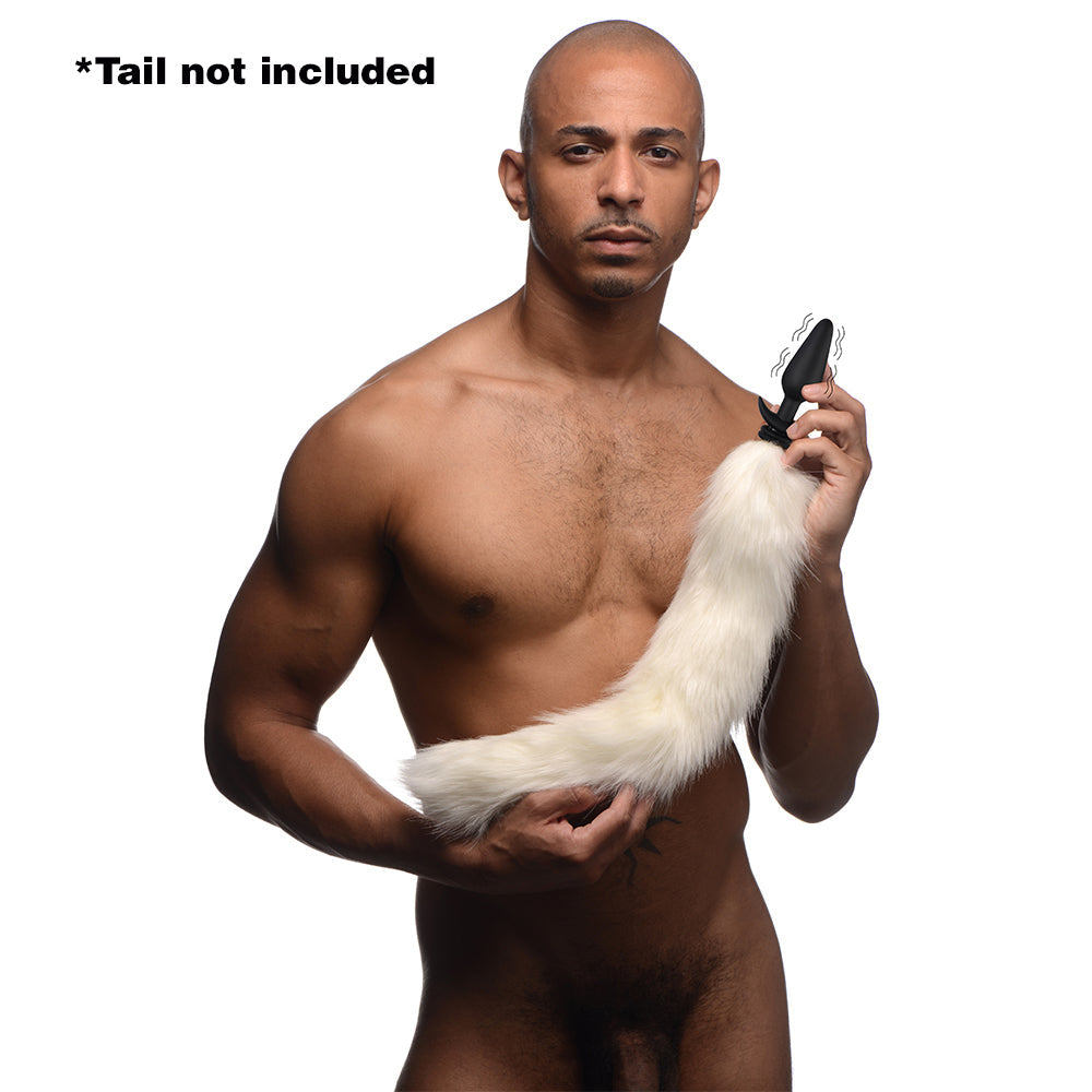 Interchangeable 10X Vibrating Silicone Anal Plug with Remote
